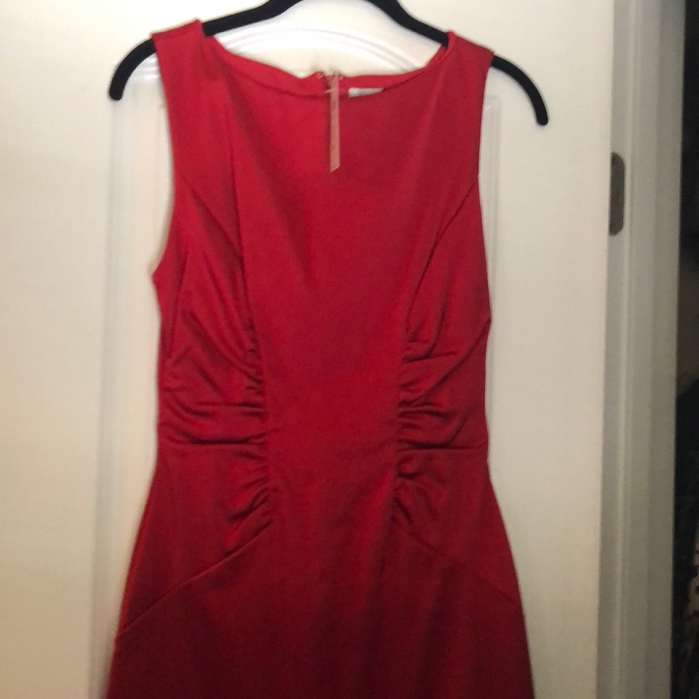 Red silk dress